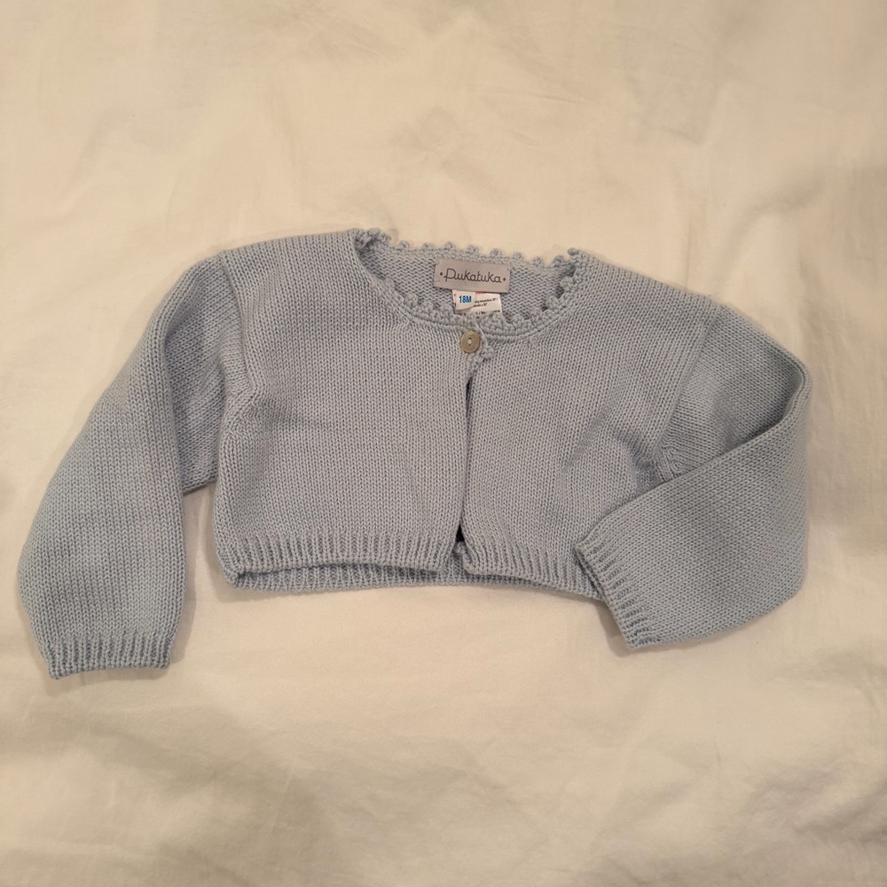 Pukatuka Light Blue Knit Cardigan - 18 months